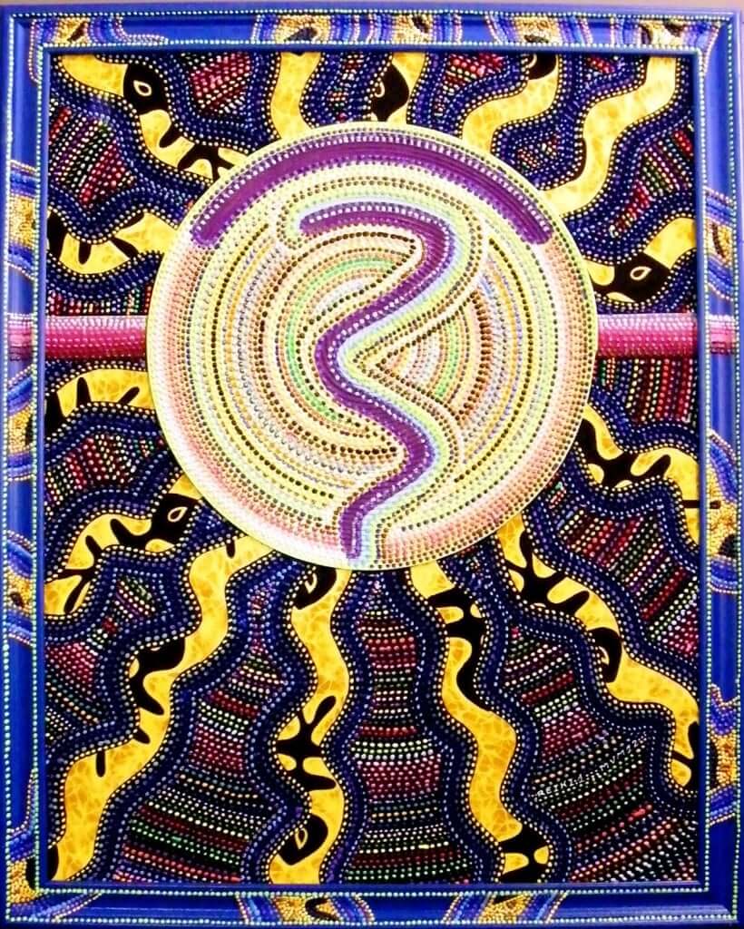 Dimensional Pointillism Painting Titled "Reiki 1" by Maria Vandermolen