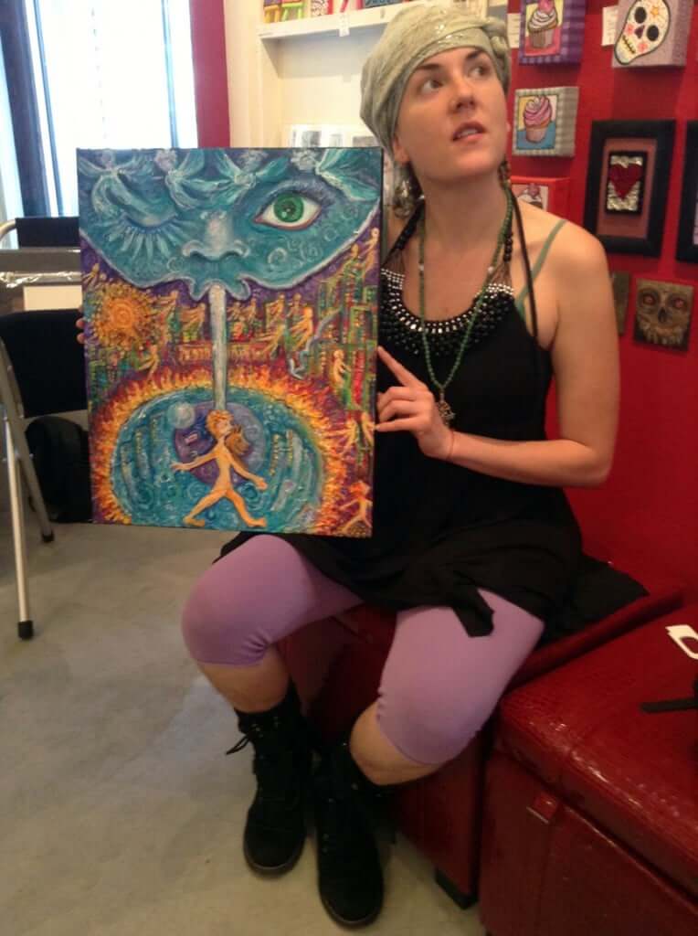 Oil Painting "Grace Pipeline" with new owner Anna Lea