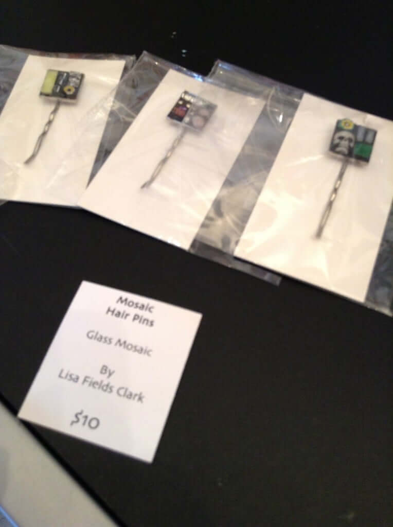 Mosaic Hair pen/Tie Clips by Lisa Fields Clark ... handmade and only $10