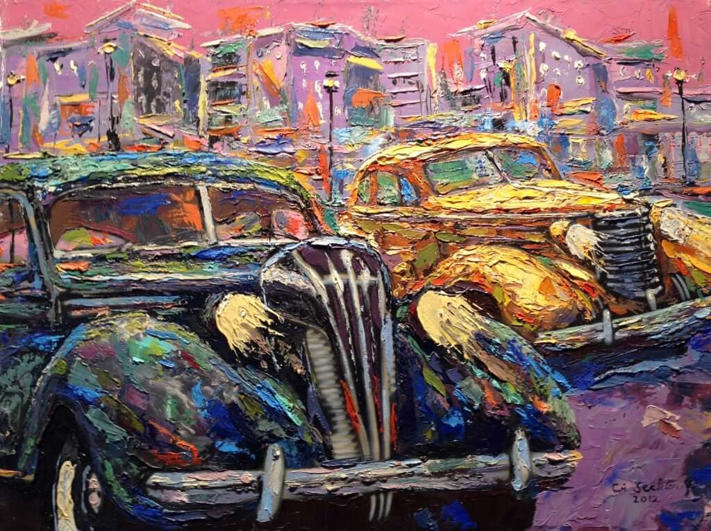 Jana's Says this is Color Magic! knife applied oil to canvas by RedRoom's newest artist Chris Seckler