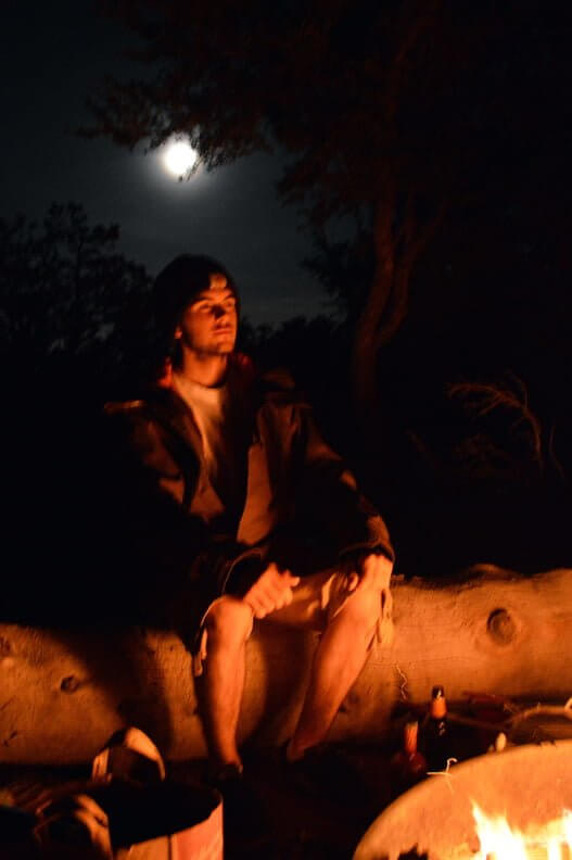 Nick Cantu around our nightly campfire and cook out!