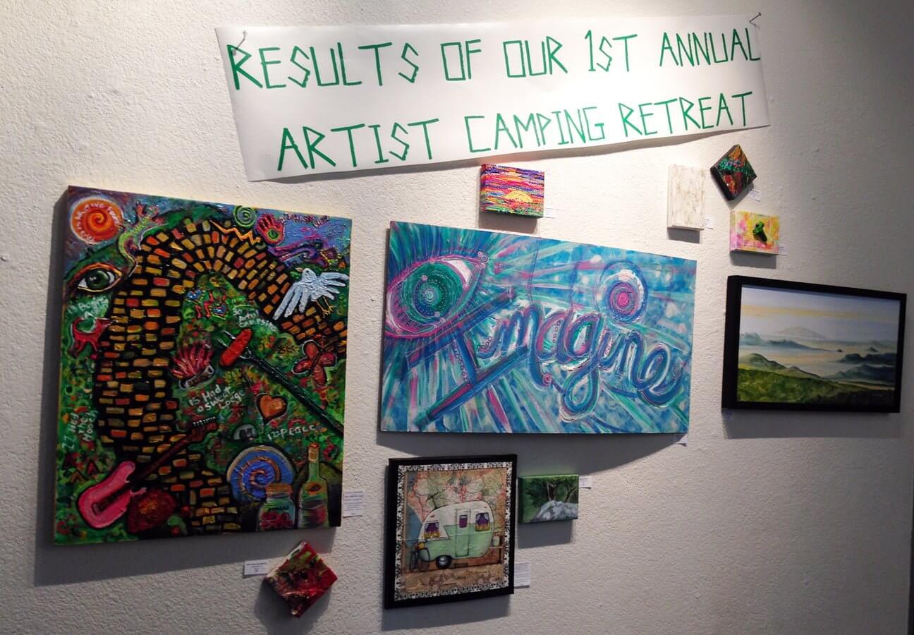 Out side wall At Jana's RedRoom results of our 1st Annual Artist Retreat